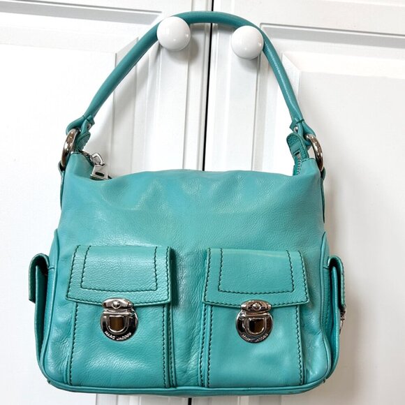 Classic Marc Jacobs Blake Multi-Pocket Hobo Bag in Teal with Silver Hardware - Picture 8 of 16